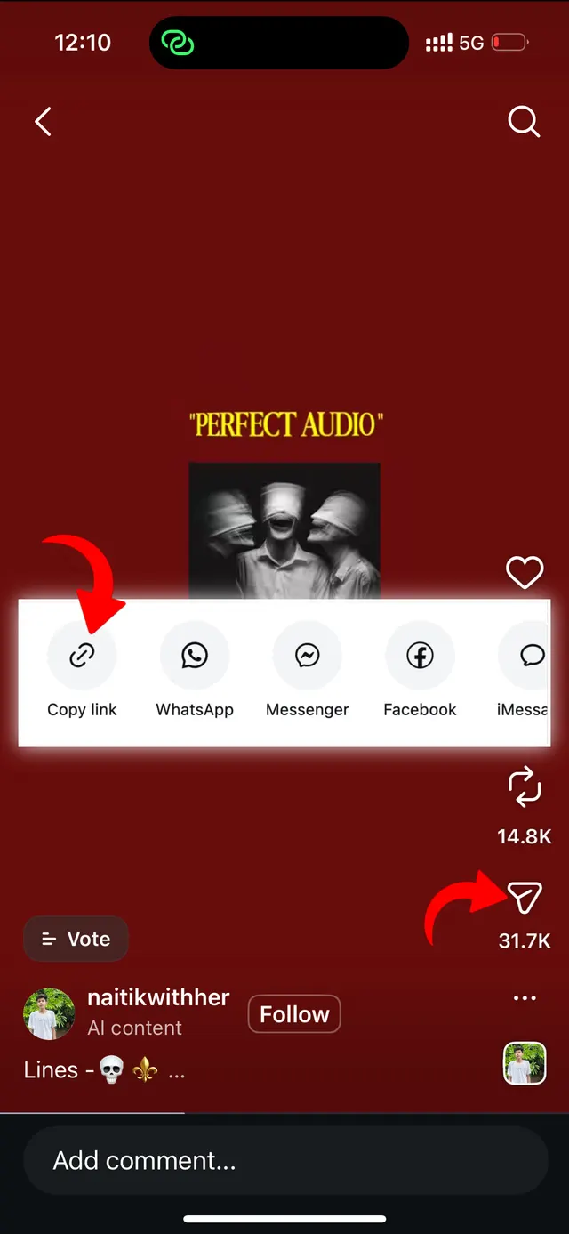 Step 1: Copy Instagram audio link