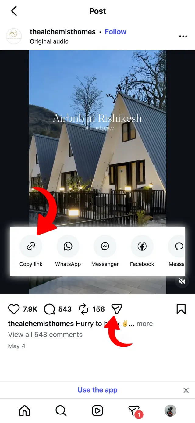 Step 1: Copy Instagram video or reel link