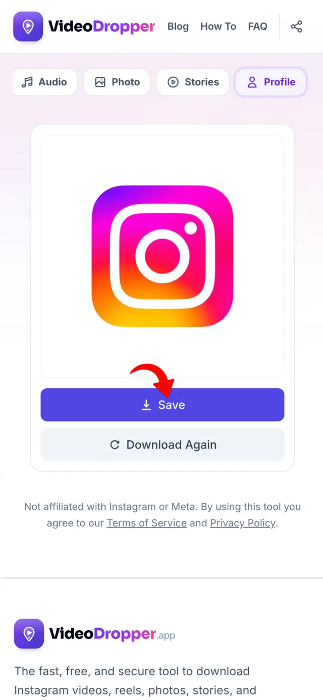 Step 3: Save profile picture